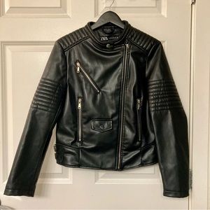 Zara Vegan Leather Moto Jacket - Like New